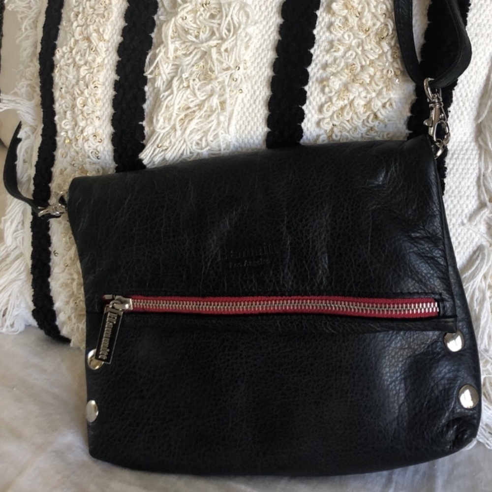 Hammitt VIP Crossbody. Black leather with red.